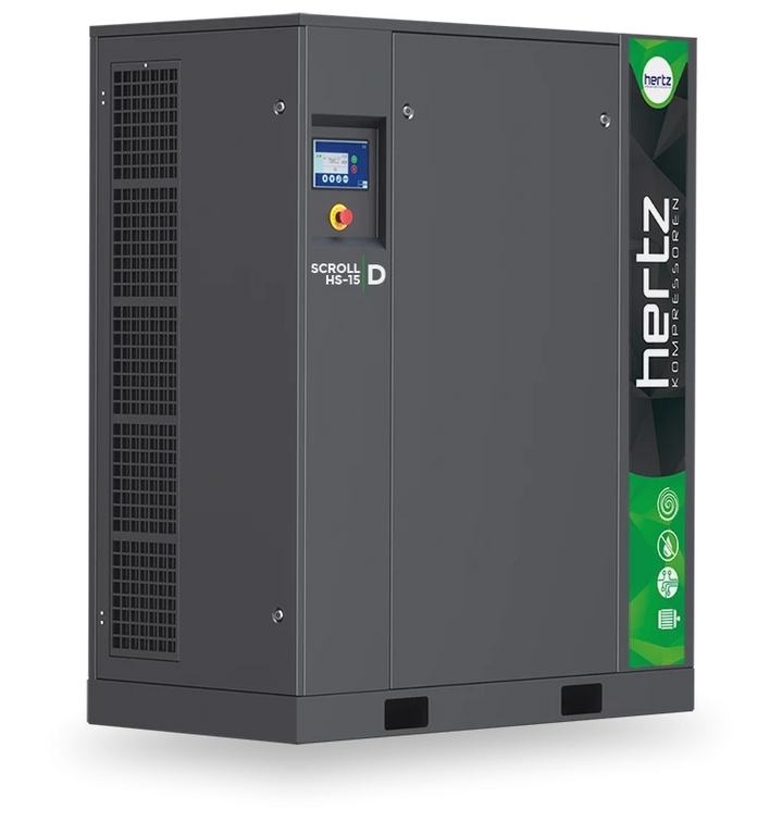 Side angle of a Hertz scroll HS-15 rotary air compressor